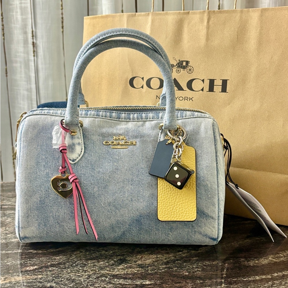 Coach Medium Rowan in Loved Demin-NWT